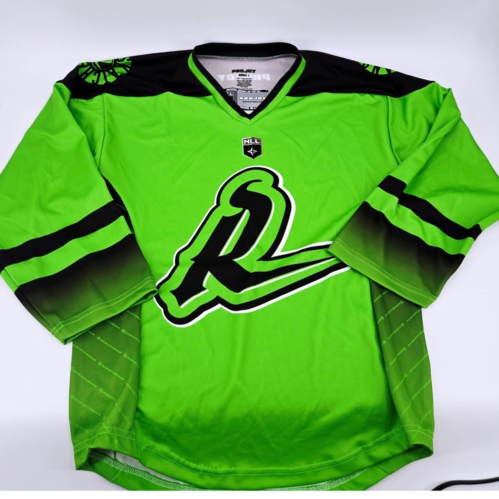 Saskatchewan Rush NLL ProJoy Replica Lacrosse Jersey‎ Men's Large Green Black